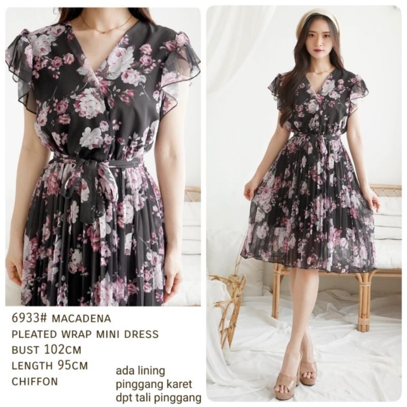 macadena pleated wrap mini dress import