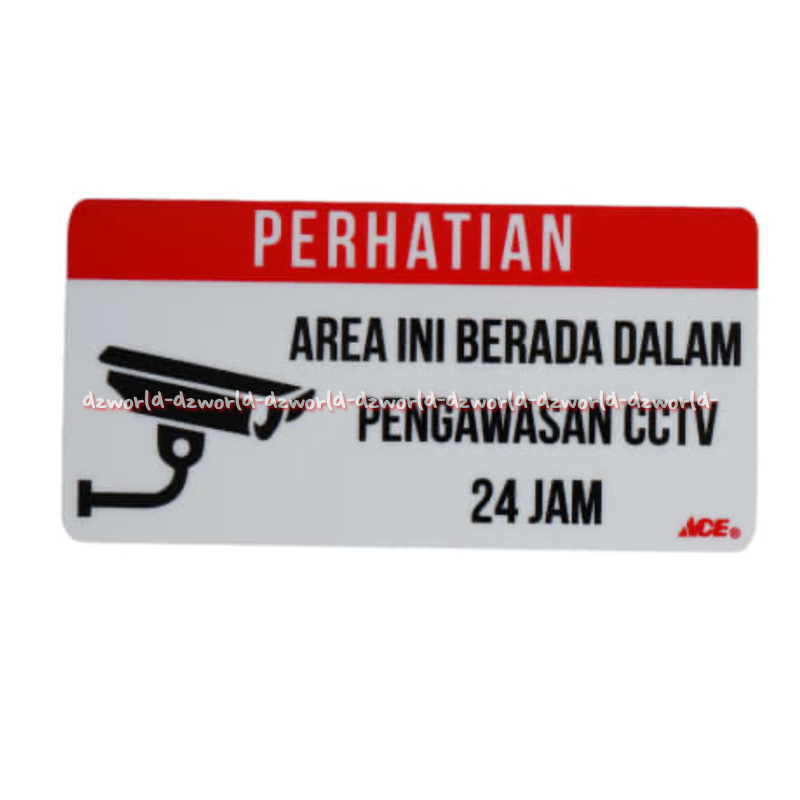 

Krisbow Sticker 20cm Anodized Acrilic Area ini Berada Pengawasan CCTV Akrilik Warna Putih Papan Pemberitahuan CCTV
