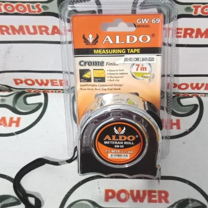 

Roll Meteran 7.5M ALDO Meter 7.5 Mtr Chrome Measuring Tape 7.5 Meter