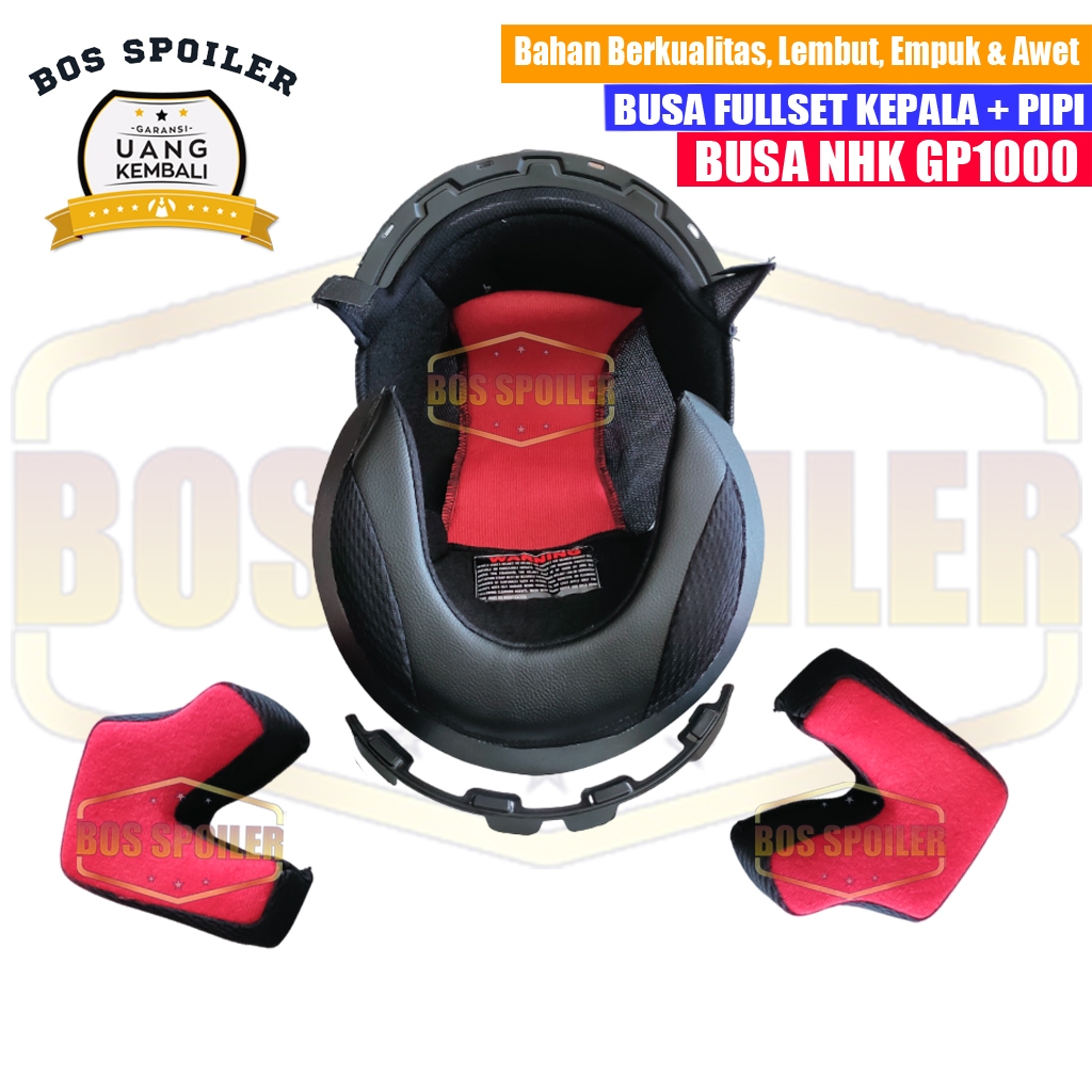 Busa Helm Nhk Gp1000 Gp 1000 Fullset Cheekpad Spon Samping Full Face