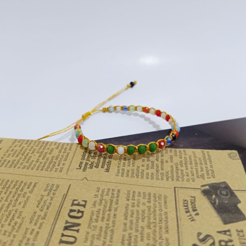 OFFICIAL Macrame Bracelet Gelang Tangan Tali Kepang Emas Kristal KEKINIAN