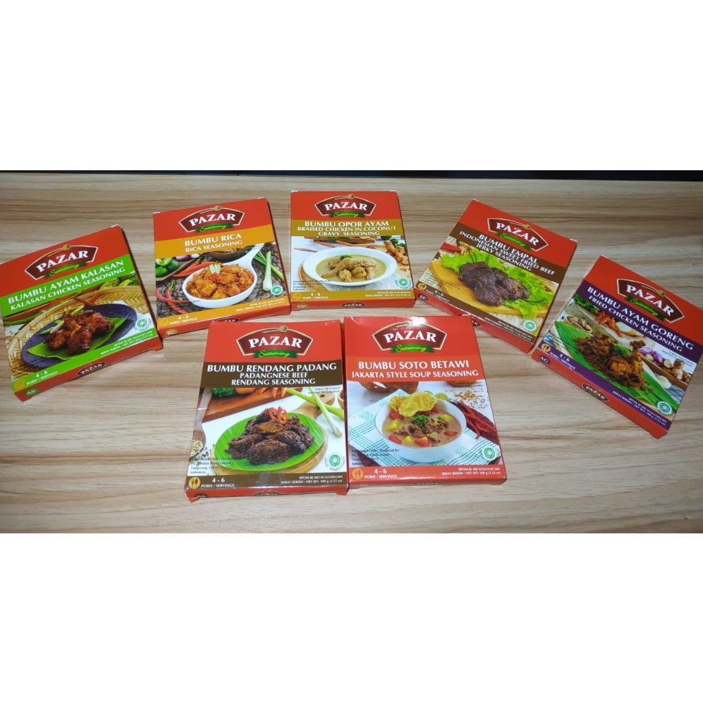 

PAZAR SEASONING BUMBU INSTAN 100GR / BUMBU RICA / BUMBU OPOR AYAM / BUMBU EMPAL / BUMBU AYAM GORENG / BUMBU SOTO BETAWI / JINTEN