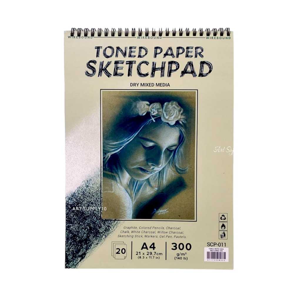 

Toned paper A4 Spiral Sketchpad 300g