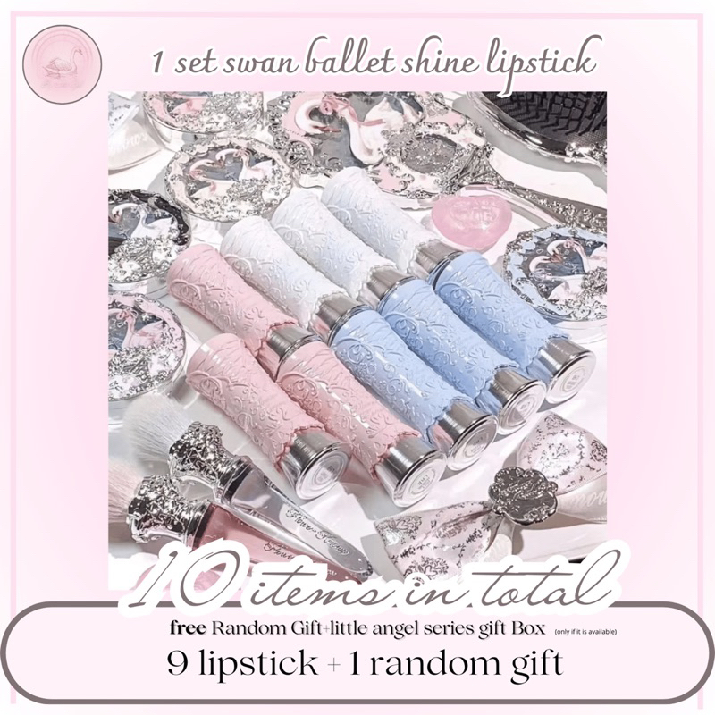 [1 SET] Flower knows Swan ballet Shine Lipstick