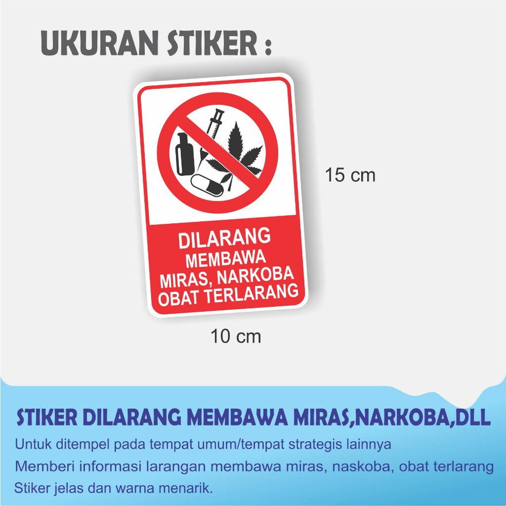 

STIKER tulisan DILARANG MEMBAWA MRS NRKBA OBT TRLRNG 10 X 15 CM