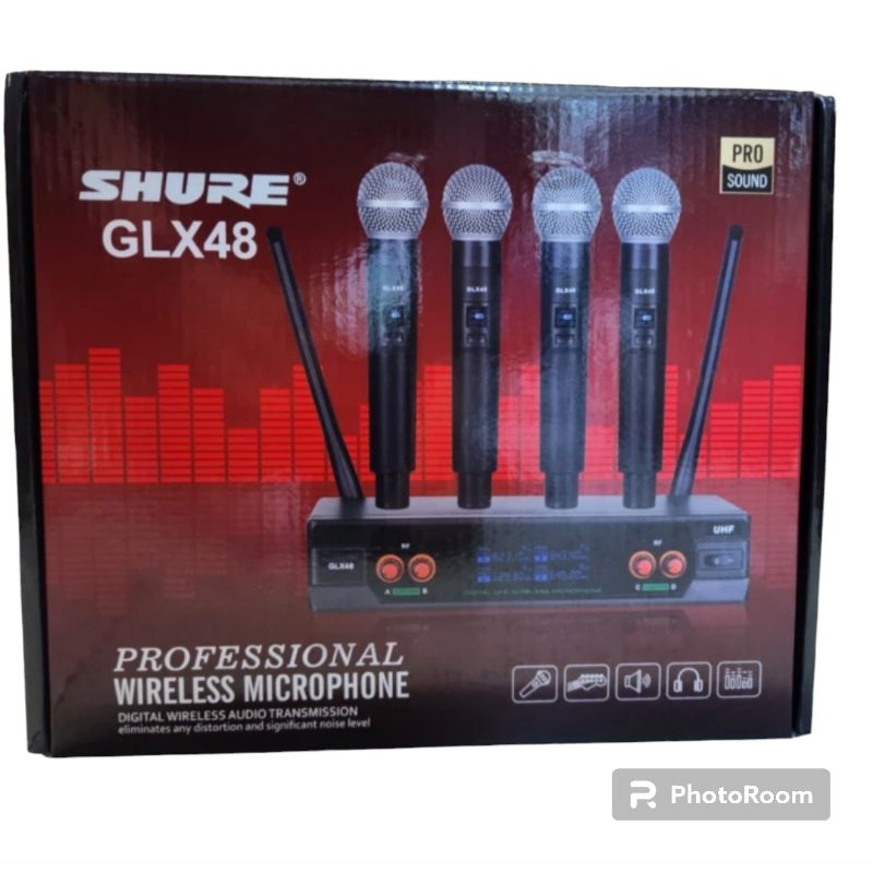 4 Mic Wireless Shure Glx 48 Mikropon Wireless Mikrofon Handled/Pegang
