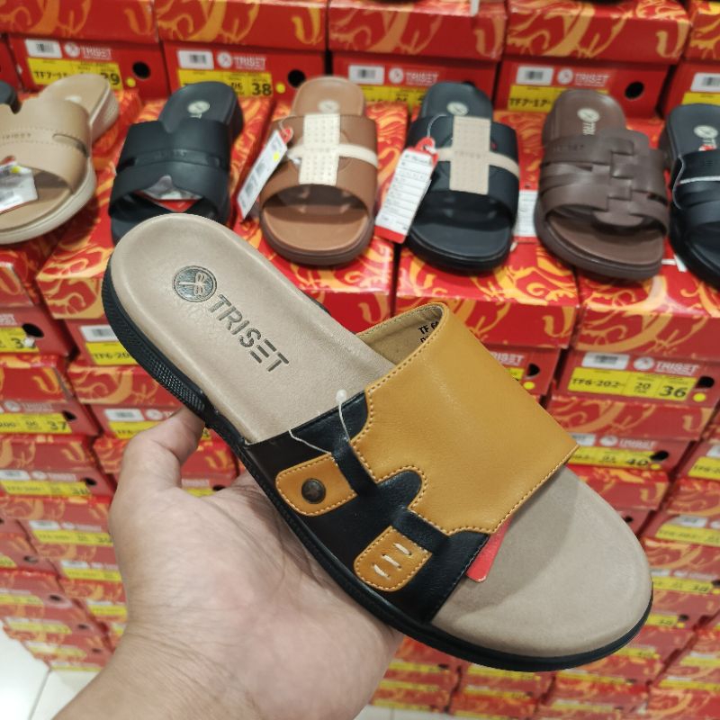 SANDAL SLIDE TALI LEBAR SANDAL LEBARAN TRISET SLIP ON SOL RABER KARET TINGGI SOL 2 CM || SANDAL WANI