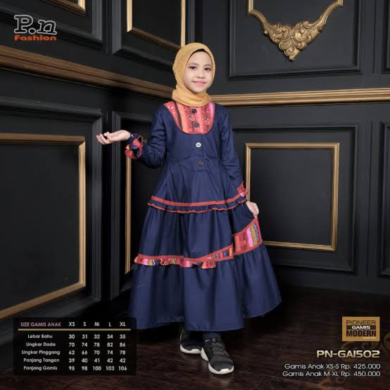 GAMIS ANAK PN FASHION SRB 1502 /GAMIS ANAK GA 1502 ( GAMIS ANAK DRESS ANAK MUSLIMAH ) BAJU MUSLIM AN
