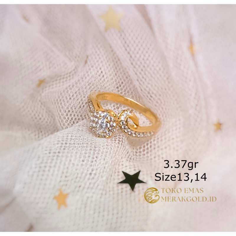 Cincin Emas Sandra Dewi Mata Satu Solitaire Putih Mewah‼️ Cincin Mata Satu Emas Kadar 700