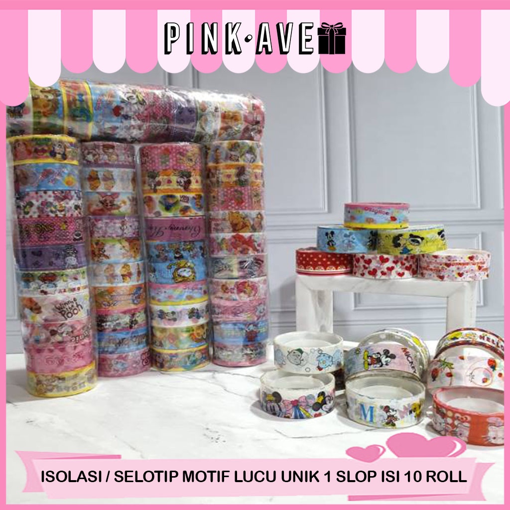 

BISA COD ! Isi 10 Pcs Selotip Gliter Motif Warna-Warni / Isolatip Solasi Selotip Gliter/isolasi karakter