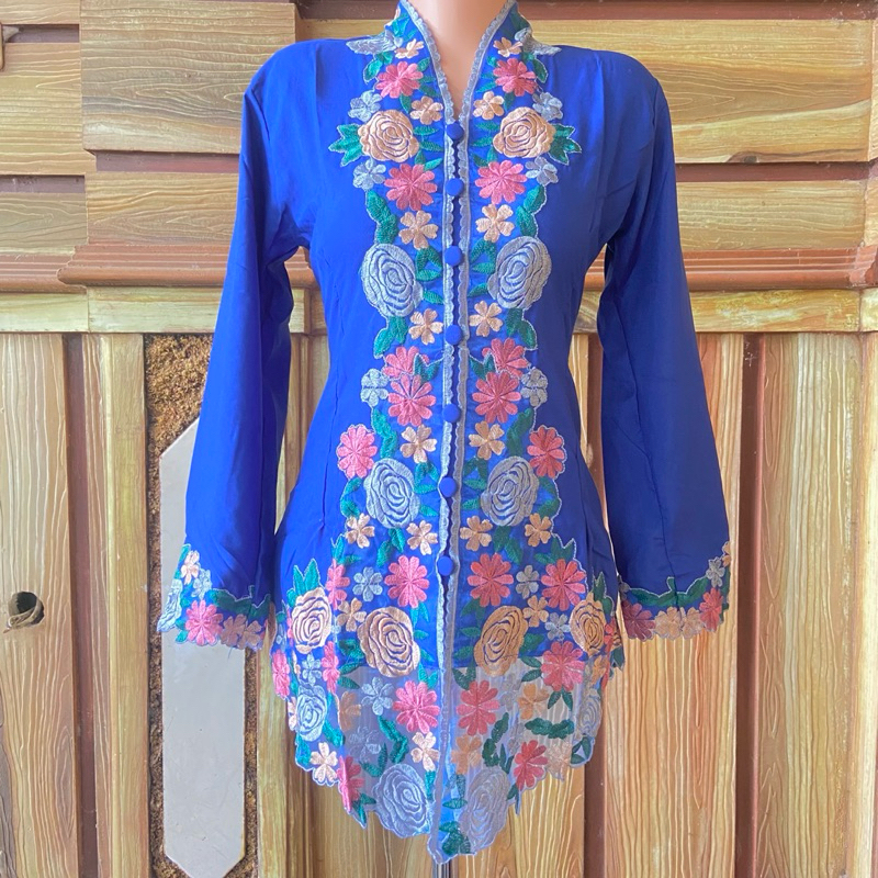 Kebaya modern dewasa - Kebaya encim navy mawar grey kombinasi terlaris