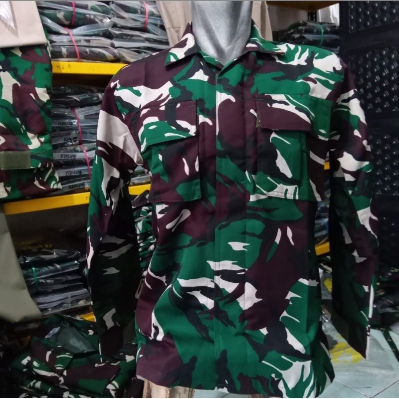 baju PDL baloteli warna pembagian anti luntur  / baju pdl tni / baju loreng tni bahan baloteli