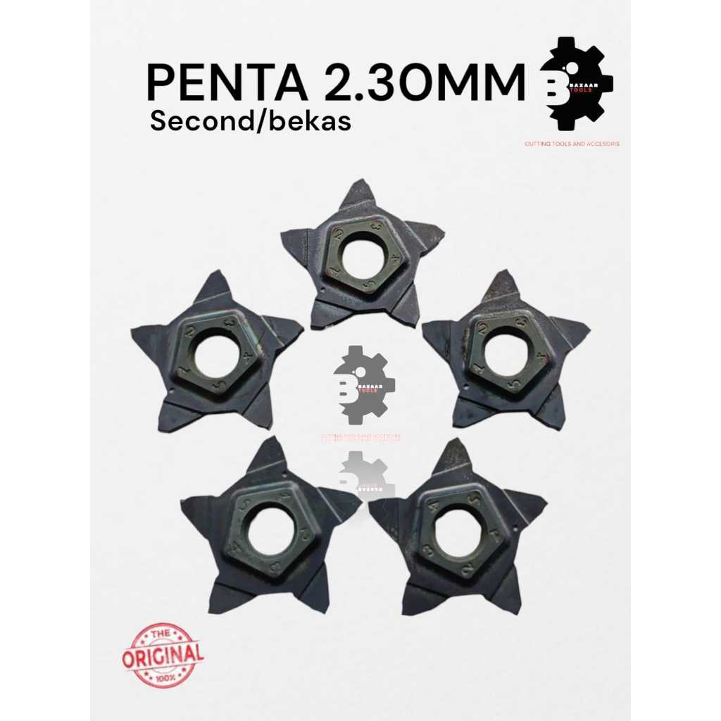 INSERT PENTA 2.30mm SECOND HAND/BEKAS - Insert Pahat Bubut - Pisau Pahat - Bekas- Second Hand - Orig