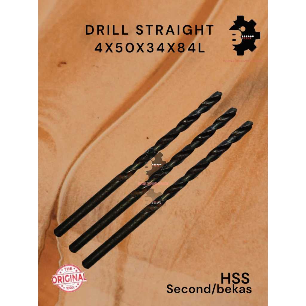 DRILL STRAIGHT 4X50X34X84L Second Hand / Bekas - Drill Straight Diameter 4mm - Pisau Bor - drill Lis