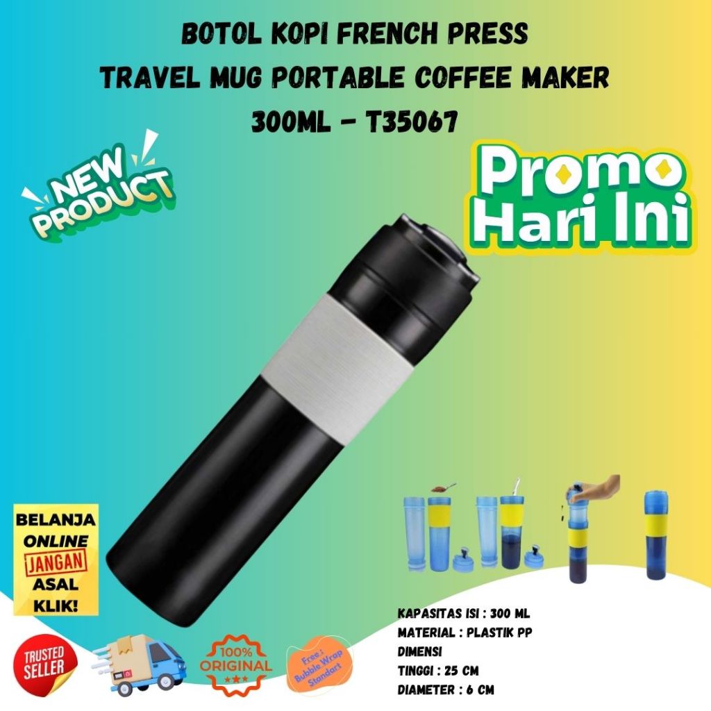 ABS French Press Portable Travel Pocket Coffee Maker Tumbler Plunger