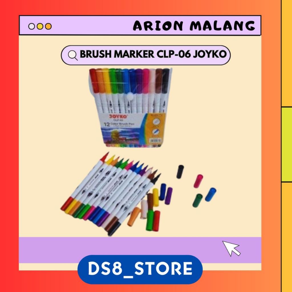 

Brush Marker / Pen Kuas Warna 12 Warna CLP-06 JOYKO