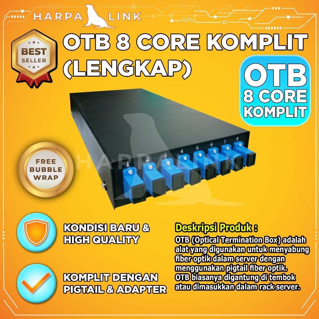 OTB 8 Core Lengkap SC Pigtail /  Fiber Optic Mini OTB 8 Core SC / Roset FO Besi 8C Lengkap Komplit /