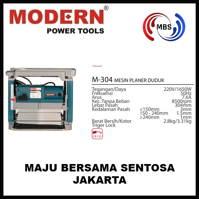 MBS - MODERN M-304 Mesin Planer Duduk 12 Inch Serut Ketam Sugu Pasah Kayu Meja Portable Bench Table 
