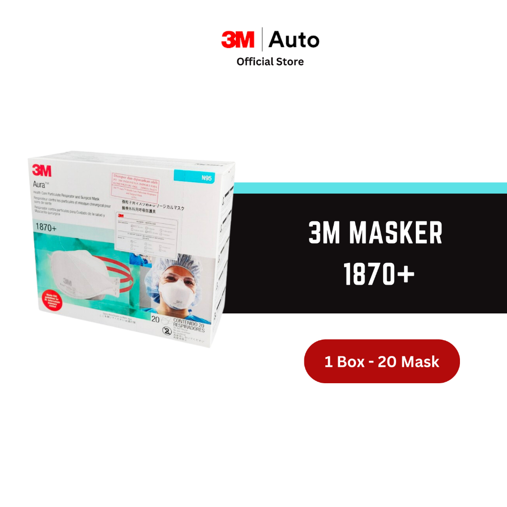 3M Aura 1870+ Masker Medis Surgical Mask N95 - 1 Box [20 Masker]