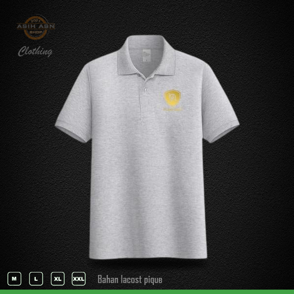 Kaos Polo Abu Misty Cotton - Pria Dan Wanita | Baju Kaos Kerah Planet Surf Circle Gold | Shirt Cewek