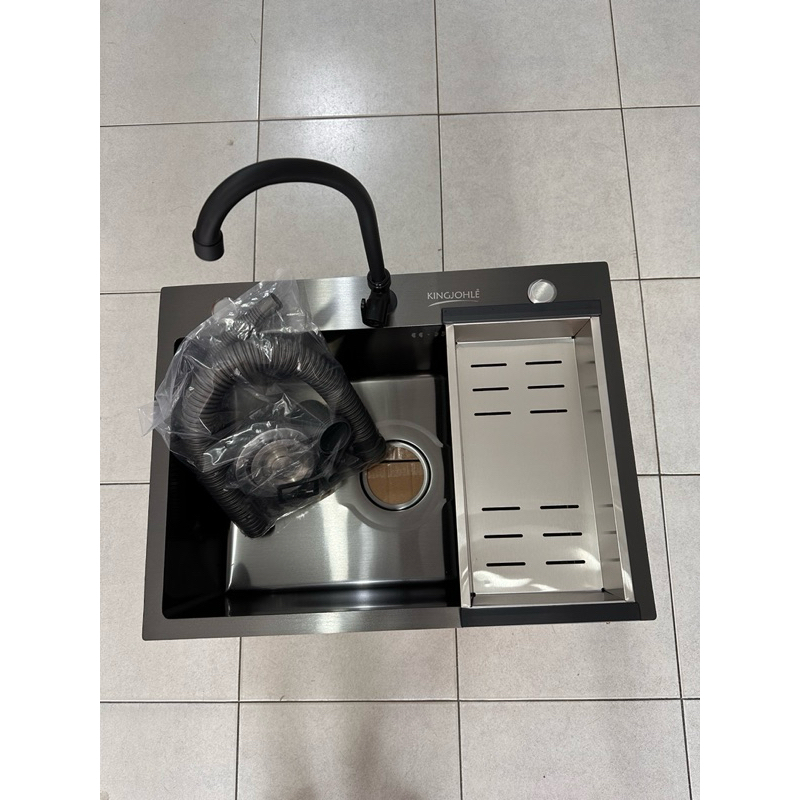 bak cuci piring 1 lobang minimalis hitam