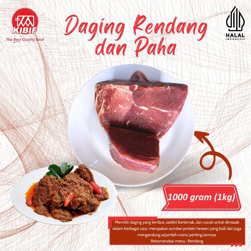 

Daging paha dan Rendang 1kg