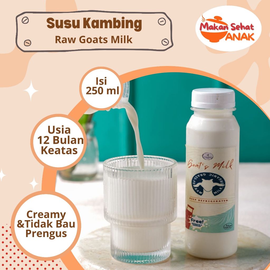 

Susu Kambing raw "Sukam" / Yoghurt Kambing (Goat's Milk Raw) MPASI 12 Bulan Keatas By Makan Sehat Anak