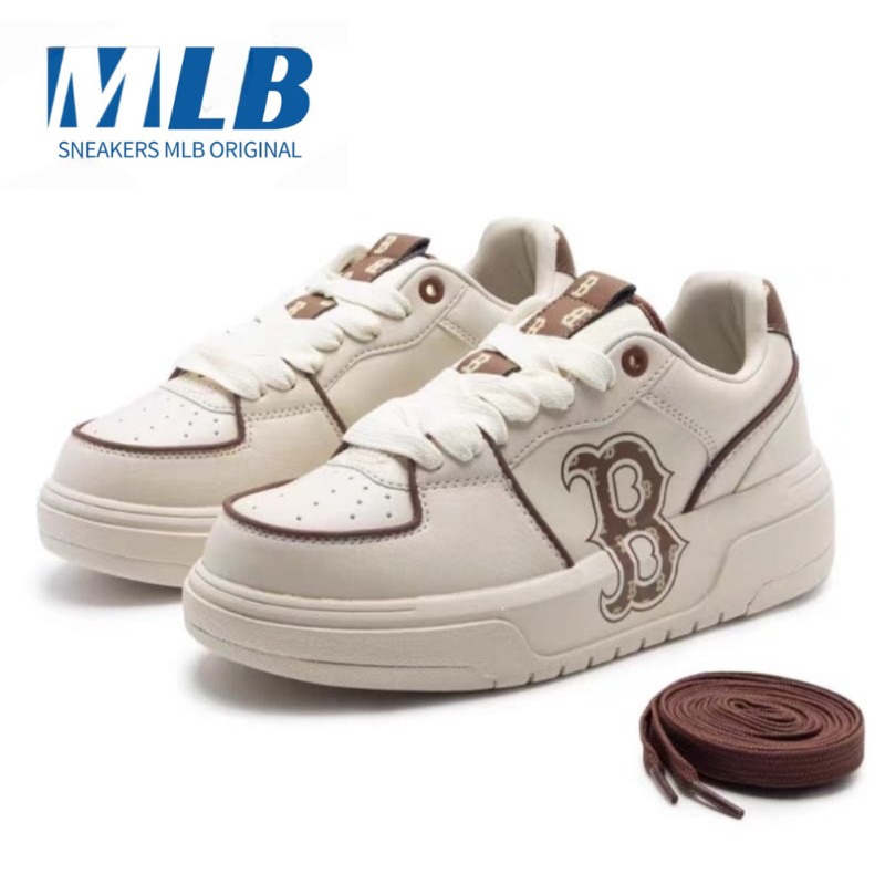 Sepatu MLB Chunky Liner Classis Monogram Boston Beige / MLB Original