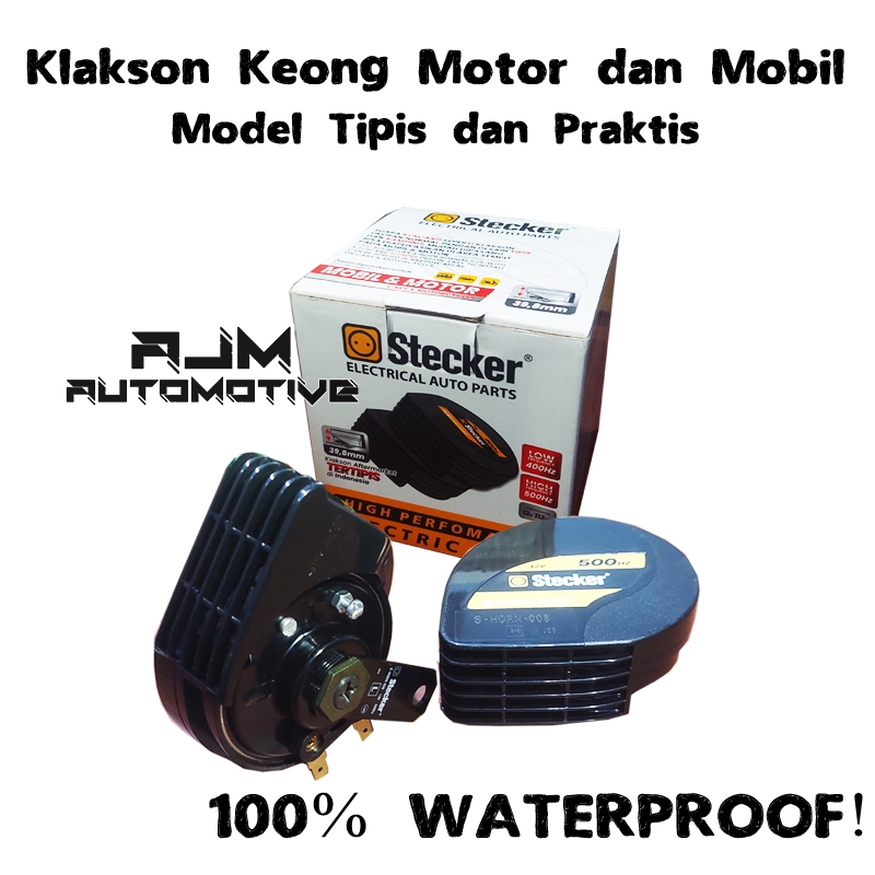 Klakson Keong Model Gepeng Horn Waterproof Mobil Motor 12V Stecker