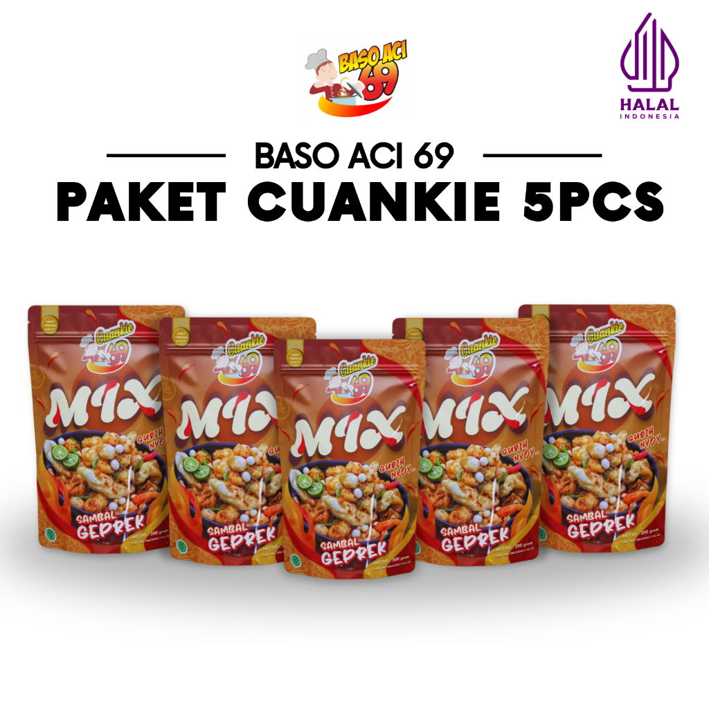 

Baso Aci 69 - Paket Cuankie Mix 5pcs Kuah Pedas Gurih Nyoy