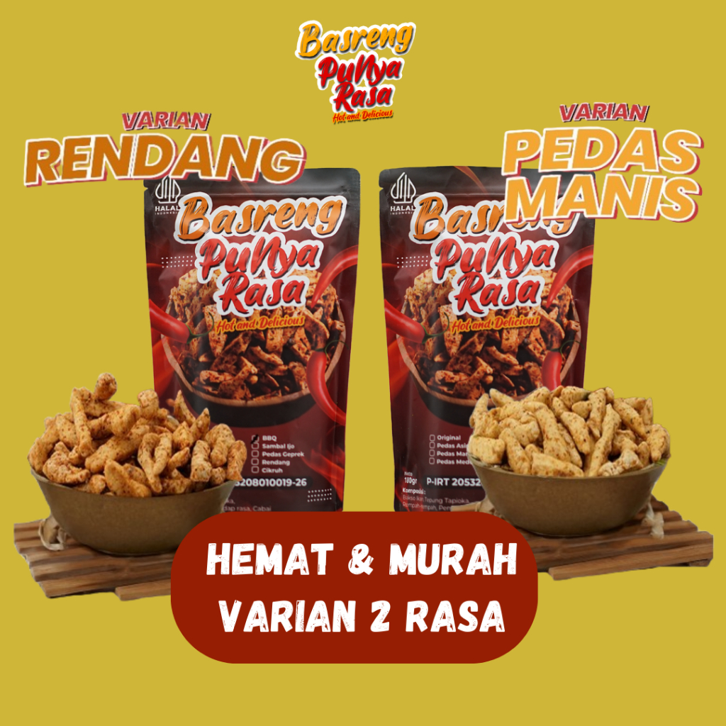 

Basreng Rendang & Pedas Manis Cemilan Keluarga Lebih Banyak Lebih Puas
