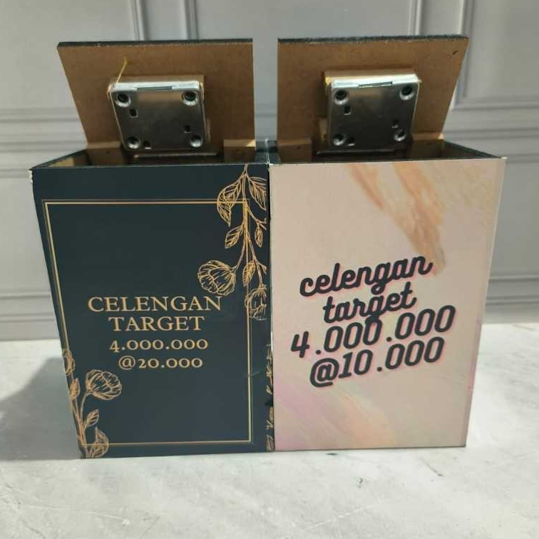 Cod Celengan Target 3 Juta 4 Juta 5 Juta Celengan Kotak Sedang Kunci Celengan Kayu Viral