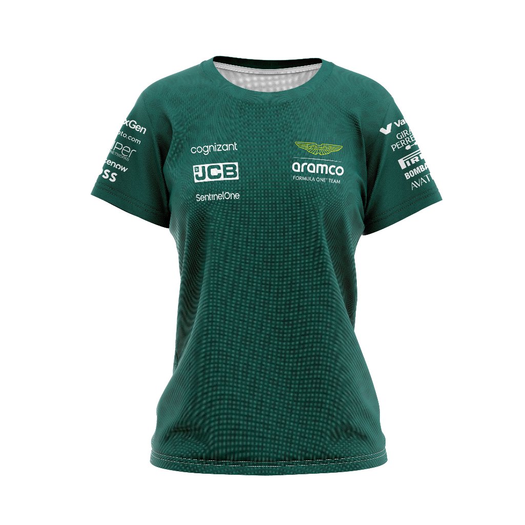 Baju Kaos Tshirt Wanita Jersey Balap F1 2024 Aston Martin Ver Full Print Custom