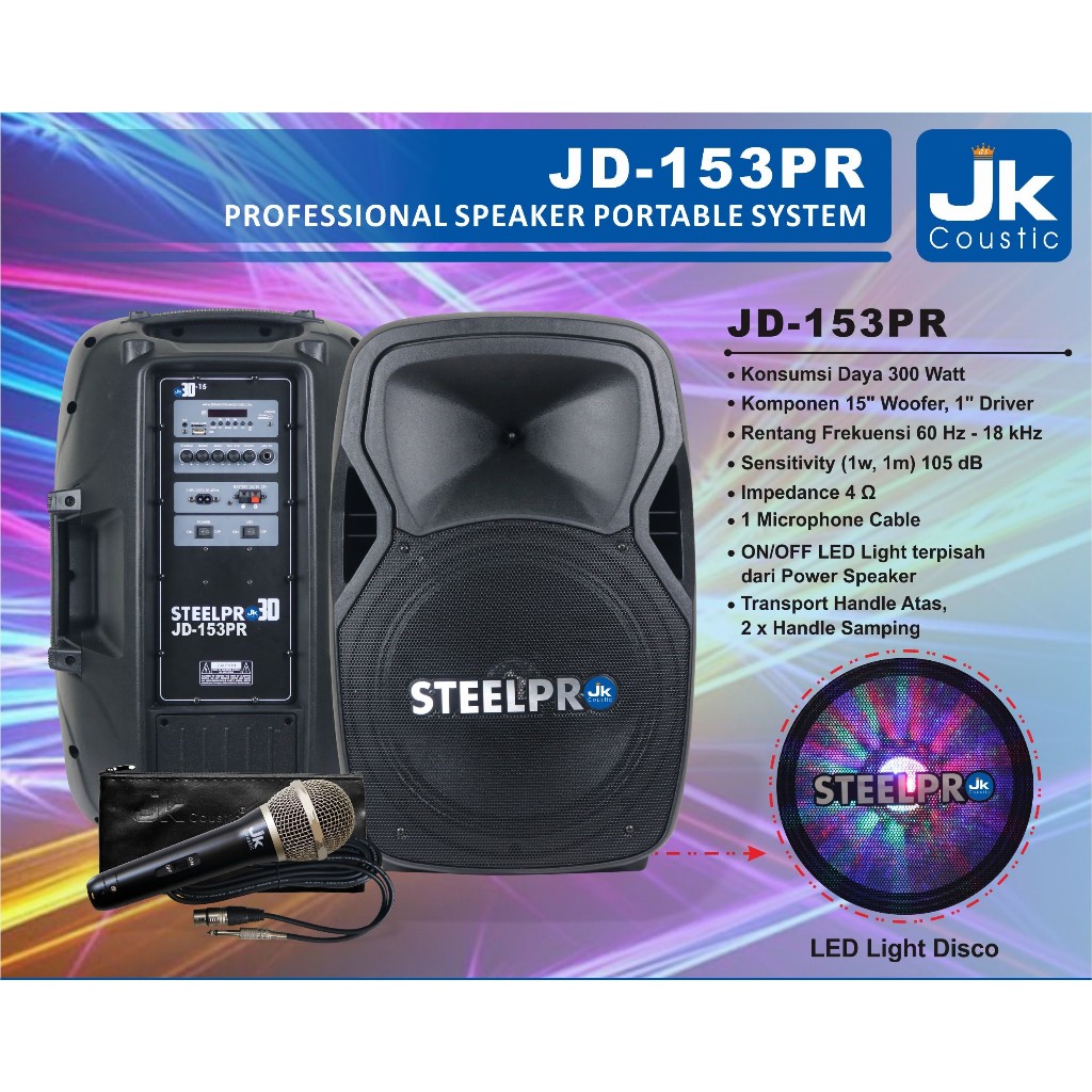 Speaker Aktif JD 153PR JK Coustic Speaker 15inc