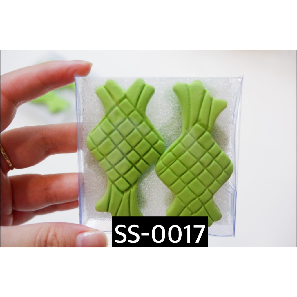 SS-0017 CLAY Hiasan Kue Cake Topper Idul Fitri Lebaran Eid Mubarak Ketupat