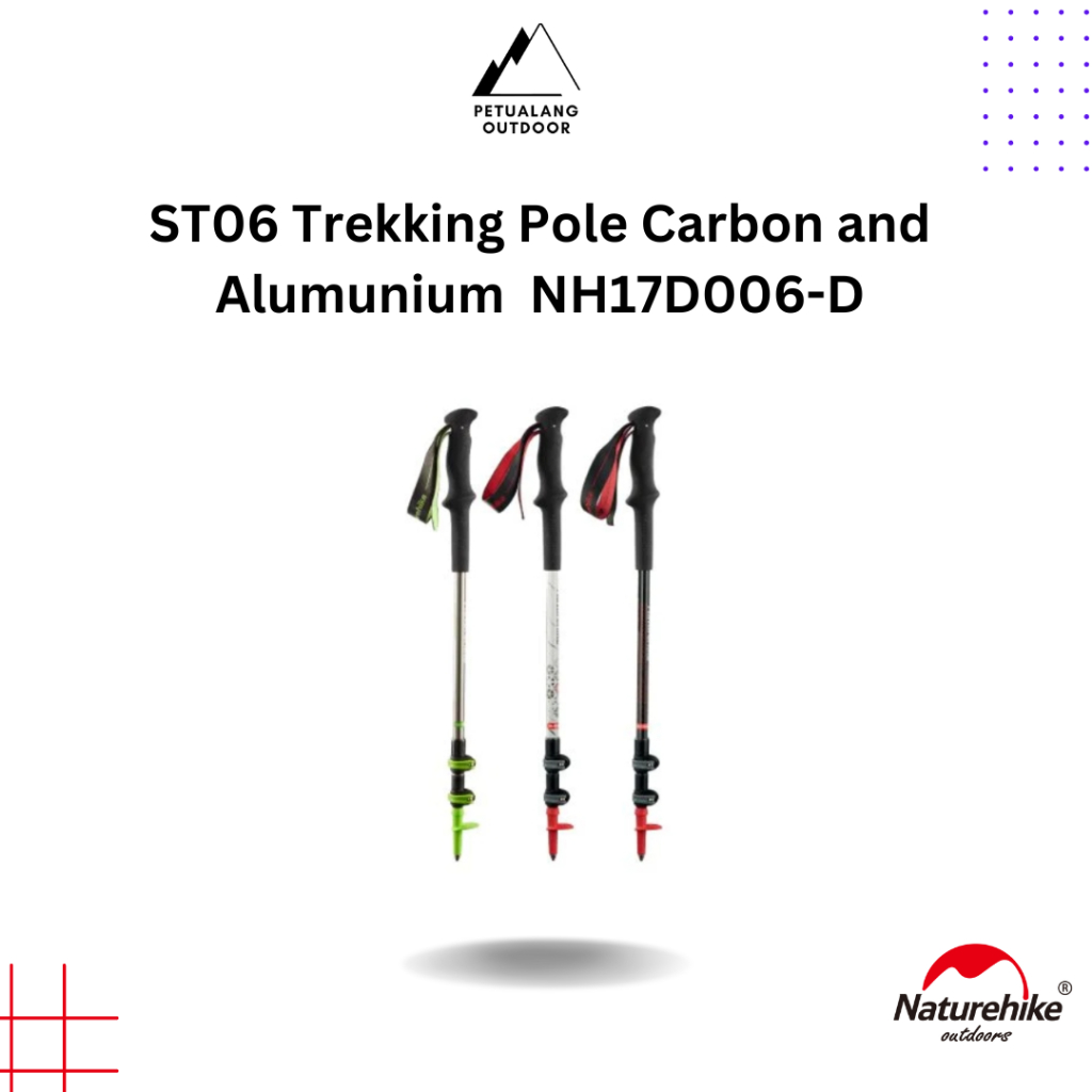 Naturehike NH17D006-D ST06 Trekking Pole Carbon and Alumunium Ringan