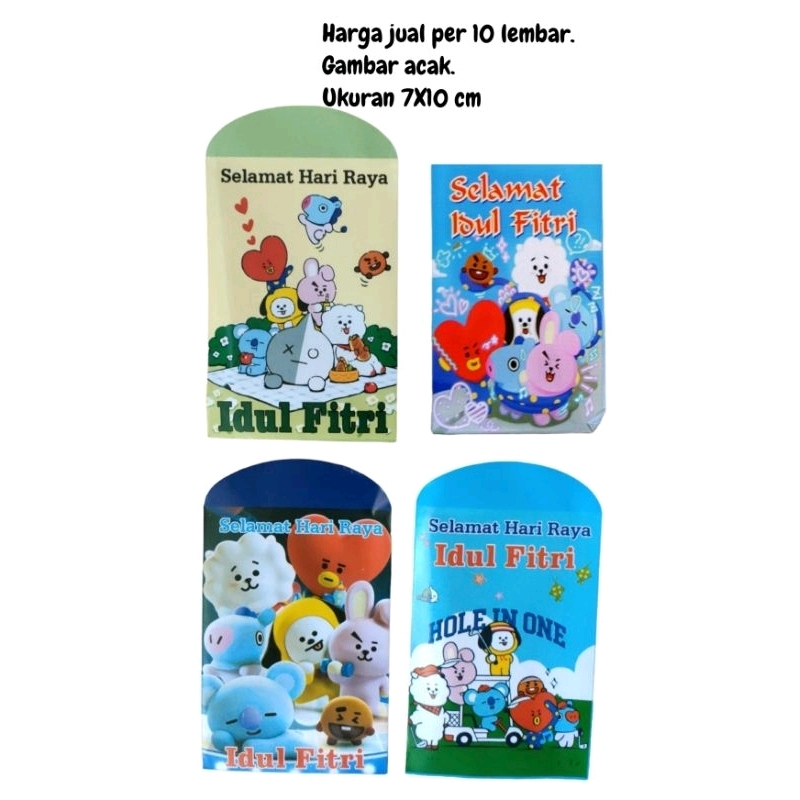 

amplop angpao lebaran idul fitri isi 10 lembar ukuran kecil karakter BT21