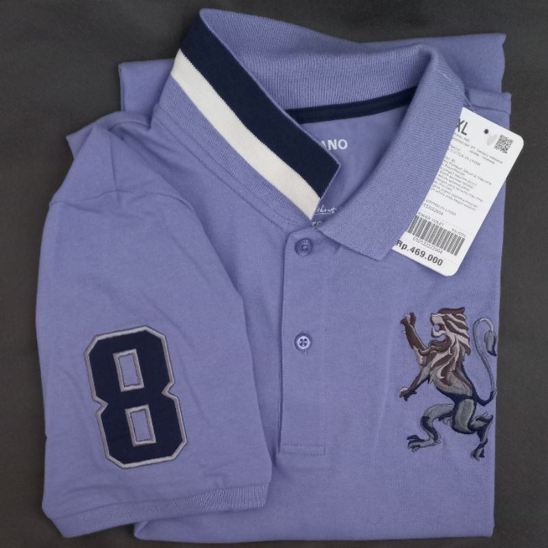 ( NO COD ) !!! baju kaos kerah pria 3D lion polo giordano original