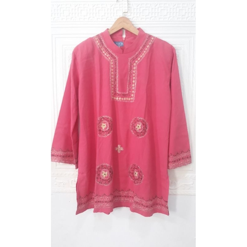 Blouse Wanita, Gamis, Blouse Jumbo, Baju Wanita, Tunic Wanita, Baju Lengan Panjang, Blouse Pink