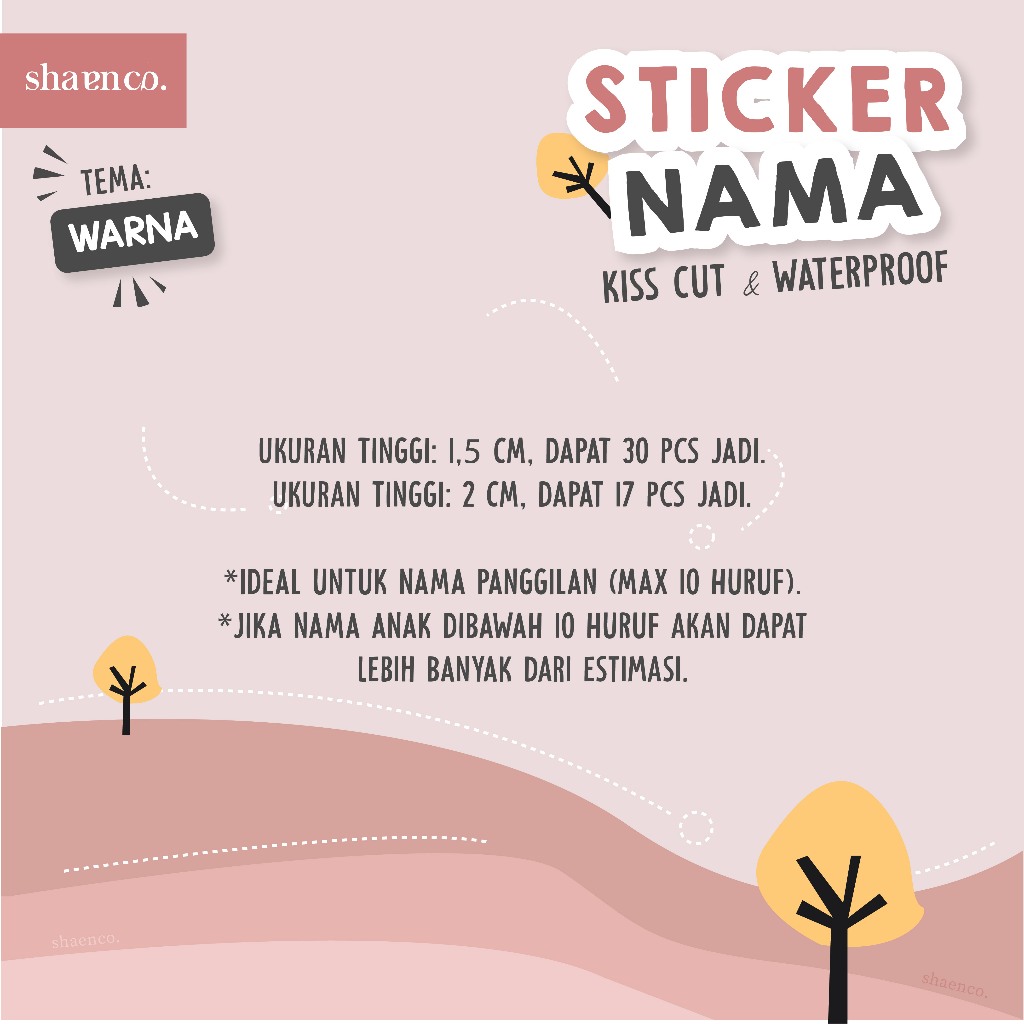

RB Stiker Label Sekolah Kantor Nama Anak Cewe Cowo Waterproof Murah Custom