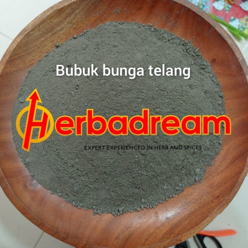 

100 GRAM BUBUK BUNGA TELANG KEMBANG BIRU BUTTERFLY PEA BLUE TEA POWDER TEPUNG SERBUK