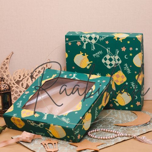 

10 Pcs Kardus Die Cut Cake Box Kotak Kue Idul Fitri size 25.5 x 25 x 5 cm