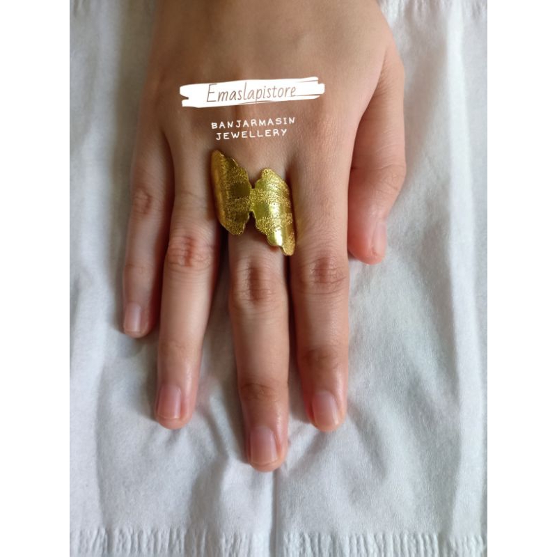 Cincin Keong Hias Cangkang Lapis Emas 999 Banjar