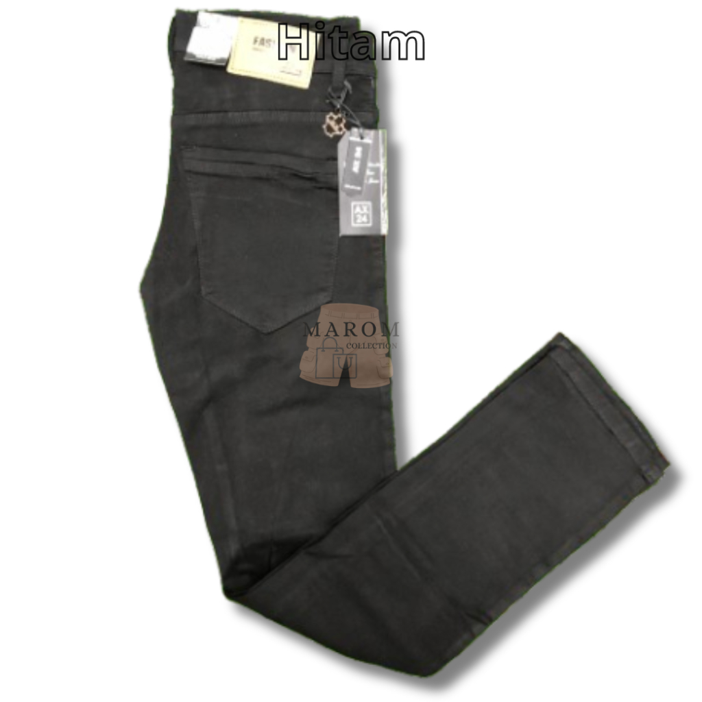 Jeans Panjang Pria Celana Jeans Hitam Slimfit AX 24 Premium Quality Size 28 Sampai 38