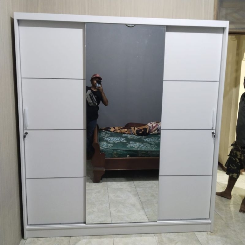lemari pakaian sliding pintu 3 | lemari pintu 3 sliding | lemari sliding | lemari sleding | lemari b