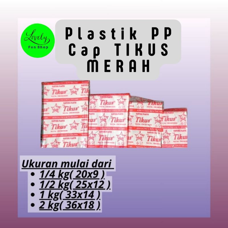 [1 pack] Kantong Plastik Cap Tikus PP Merah & PE Hitam