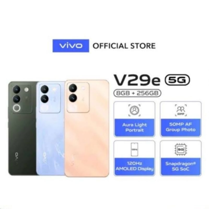 HP VIVO V29E 5G 8/256 GB - VIVO V29 E 5G RAM 8GB ROM 256GB GARANSI RESMI