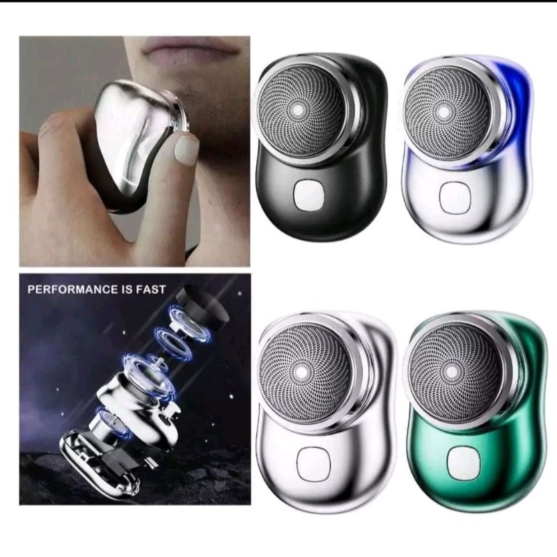 alat cukur kumis jenggot elektrik bulat mini shaver hockyshp