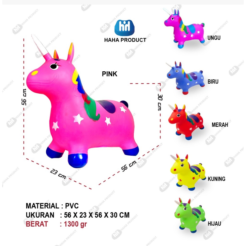 KUDA KUDAAN ANAK (UNICORN) KUDA KARET