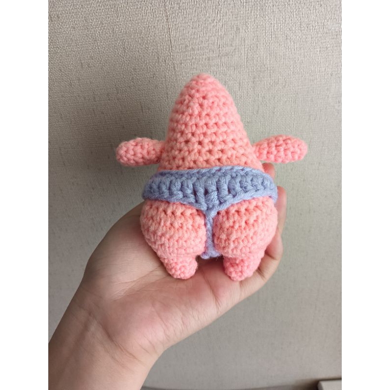 Boneka rajut crochet patrick star kartun lucu / seksi / pantat
